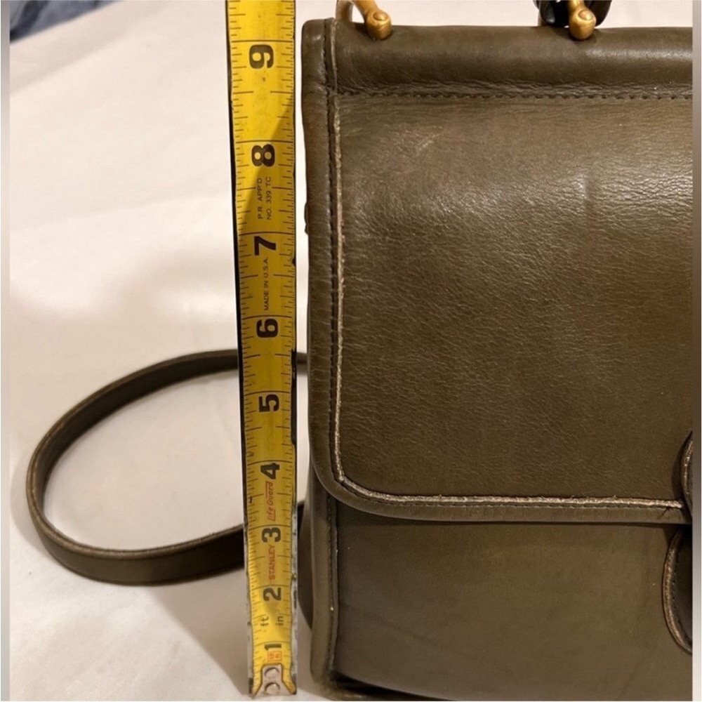 Vintage Coach Willis Bag Olive Green Leather E8C-9927 Rare And HTF - Picture 10 of 13
